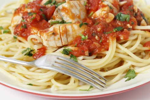 Spicy Spaghetti met gerookte makreel